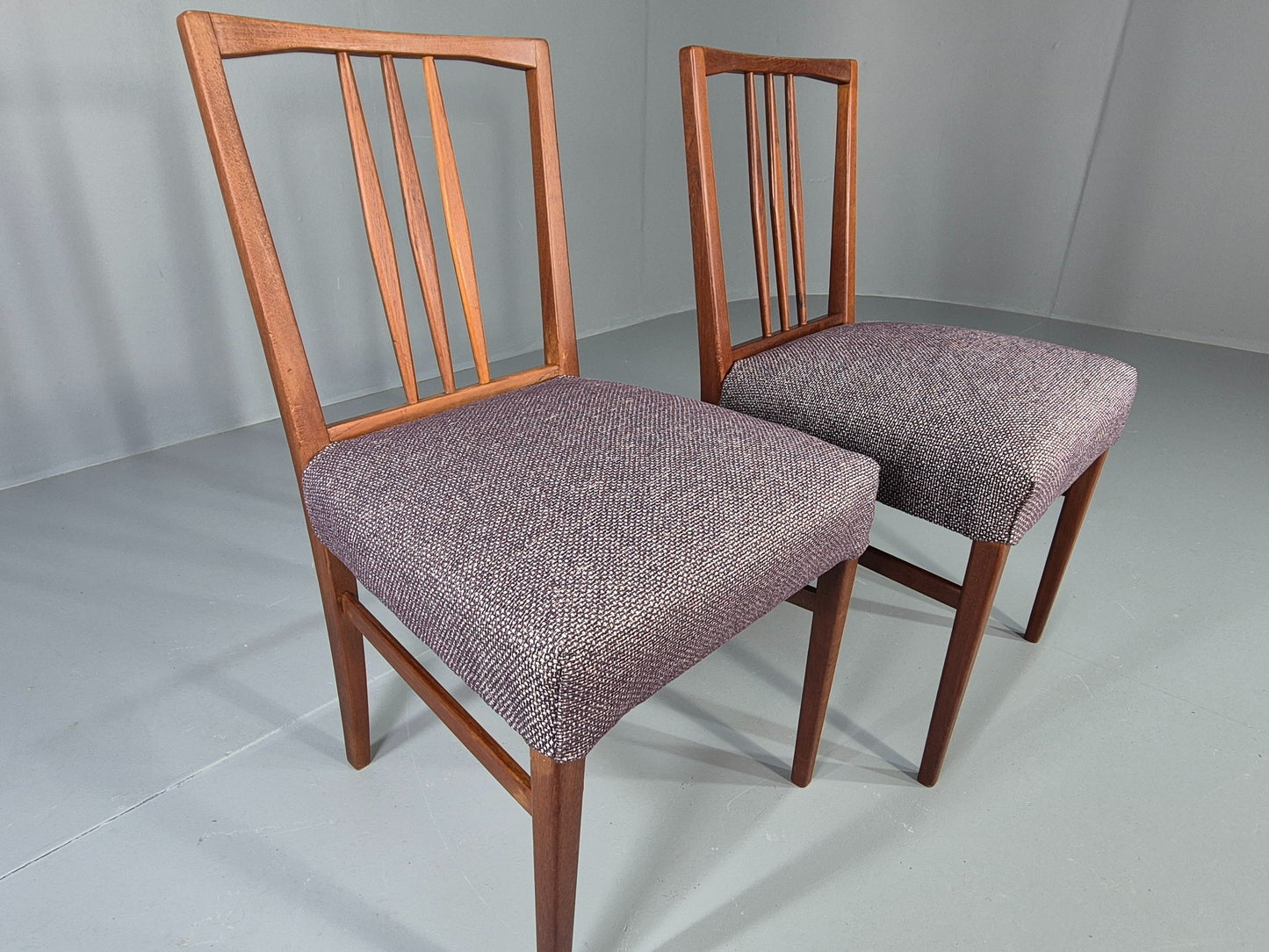 2 Vintage Gordon Russell Dining Chairs New Covers Teak Frames Retro MCM  EB12470