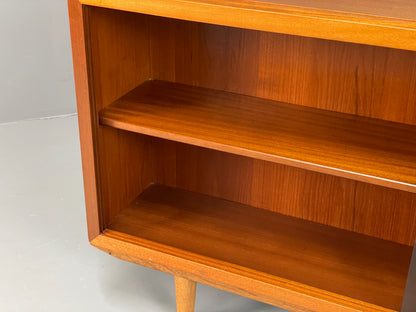 Vintage Teak Glazed Bookcase 1970s Shelving Mid Century Retro EB13151