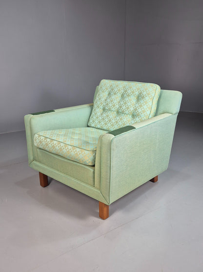 Vintage Mid Century Lounge Chair 1960s SwedishDux Green Retro EB07716