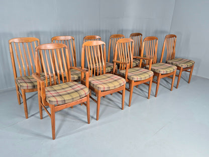 10 Vintage Mid Century Dining Chairs Teak Frame Benny Linden Design 70s EB12165