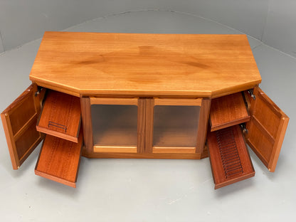 Vintage Teak Media Unit By Nathan Retro Squares HiFi TV Cabinet EB12938
