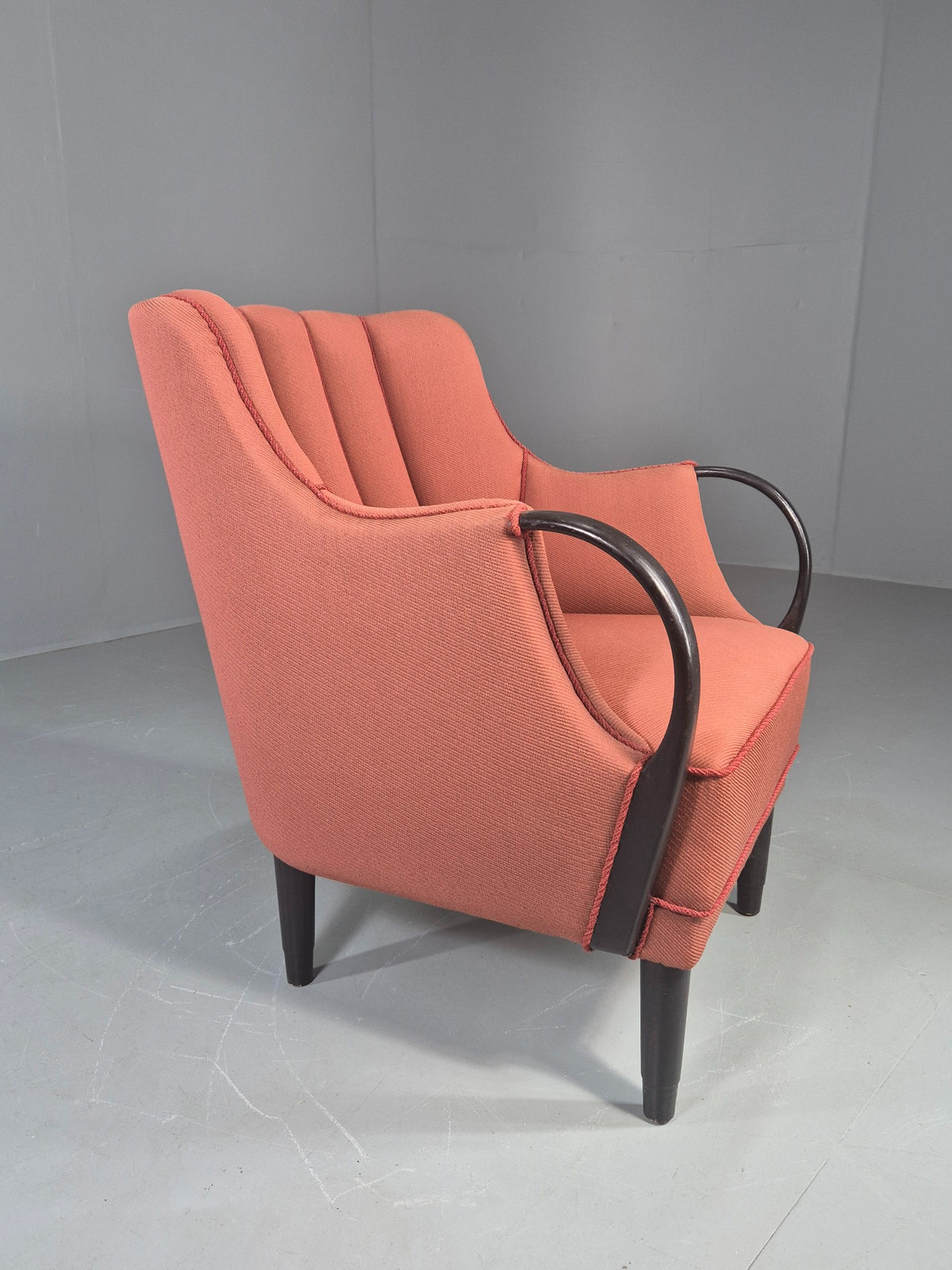Vintage Danish Lounge Chair 1940s Design Viggo Jorgensen Attrb 1950s EB12761