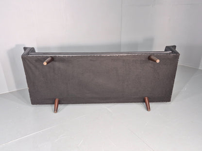 1960s 3-seater sofa Danish Design Black Leather Mid Century Retro Teak  EB10279