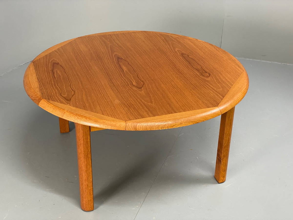 Vintage Teak Coffee Table Round Danish Retro Mid Century EB13096