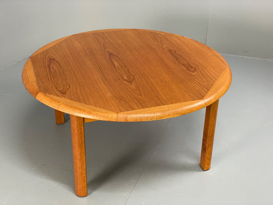 Vintage Teak Coffee Table Round Danish Retro Mid Century EB13096