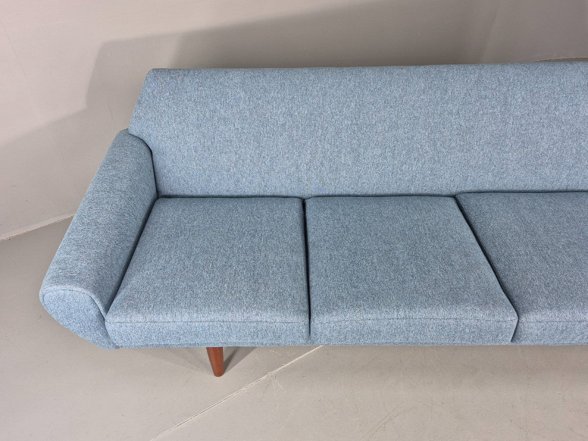 Vintage 4 Seater Sofa 1960s Danish Thams New Upholstery Teak Legs MCM  EB12788