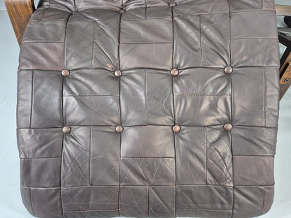 2 Vintage Leather Lounge Chairs 1970s Danish Bentwood MCM Retro  EB13080