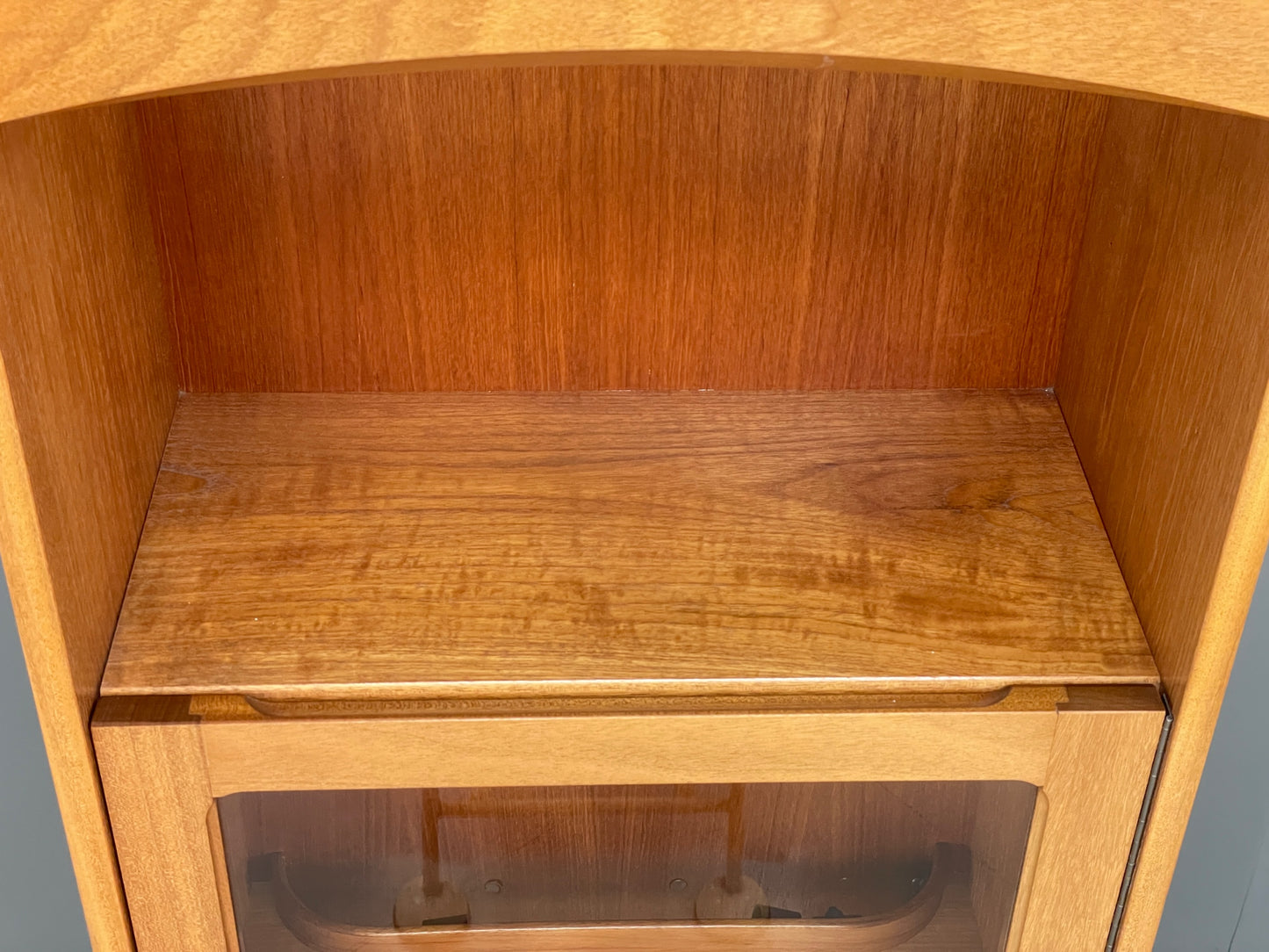 Vintage Nathan Teak Unit Glazed Display Shelving Retro 1970s Squares EB12897