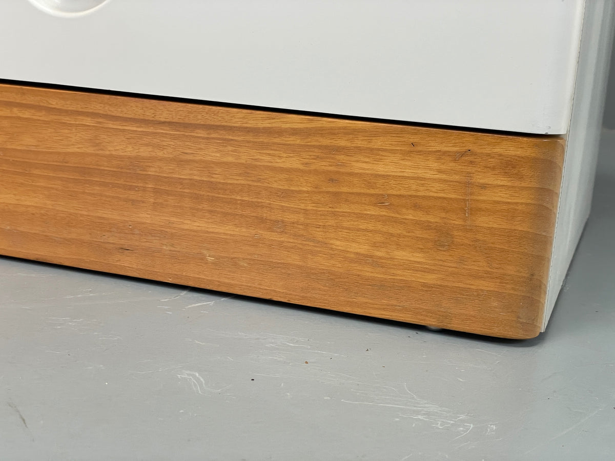 Vintage Chest Of Drawers By Stag White Retro 1980s Mid Century Oak Top EB12955