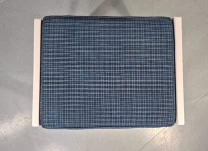 Vintage Stool 1970s Retro Blue and White Circle Pattern EB13068