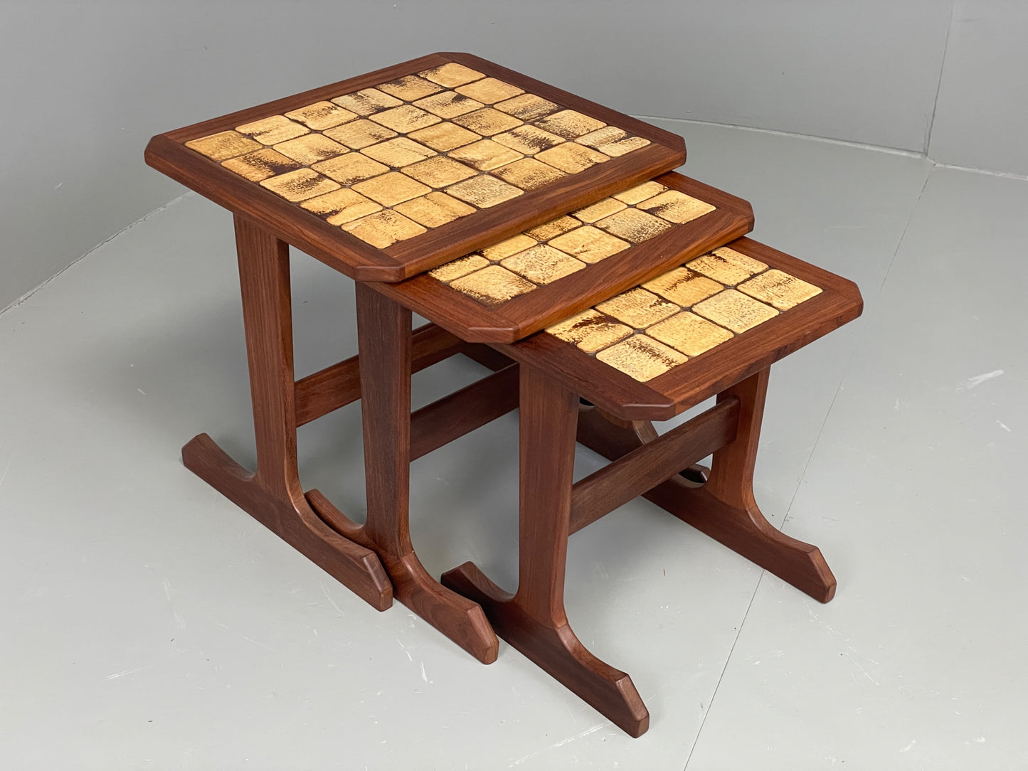 Vintage G Plan Nesting Tables Teak Tile Top Mid Century 1960s Set Of 3 EB12886