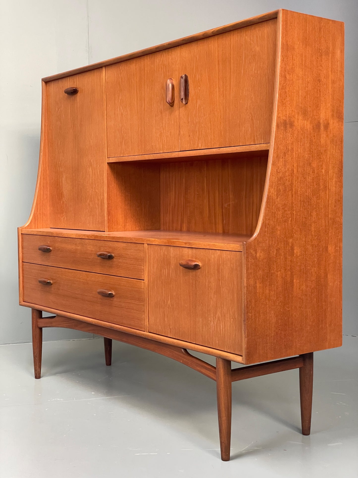 G Plan Teak Highboard Vintage 1960s Brasilia Range Shelving Storage EB12933