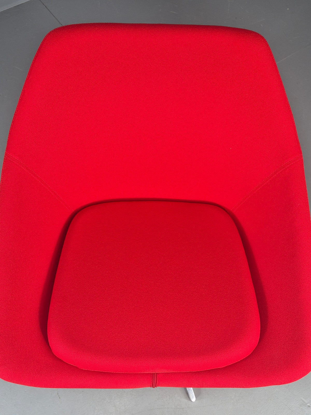Vintage Allermuir Open Range Swivel Chair Red Fabric EB12247