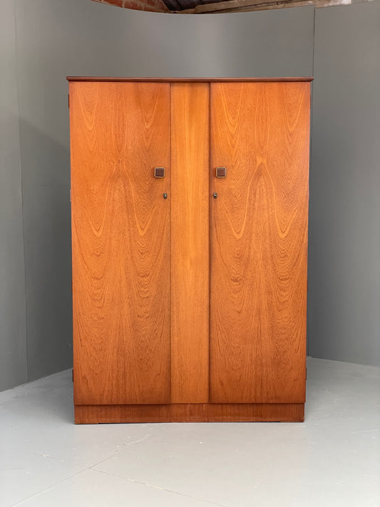 Vintage 1960s Teak Wardrobe Homeworthy Retro Mid Century Clothes Rail EB12299