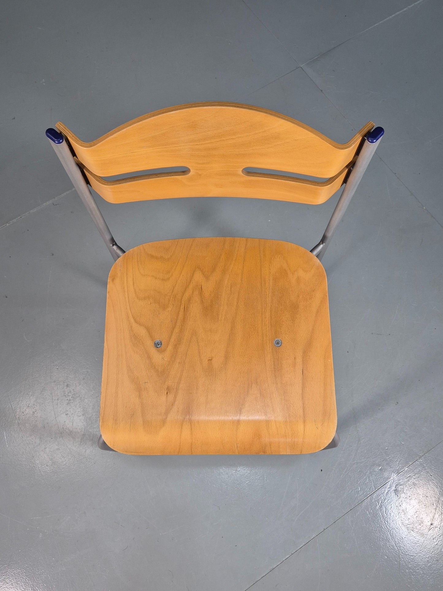 8 Vintage Danish Stacking chairs Plywood and Steel Mid Century Style Retro EB07993