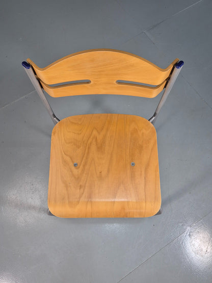 8 Vintage Danish Stacking chairs Plywood and Steel Mid Century Style Retro EB07993