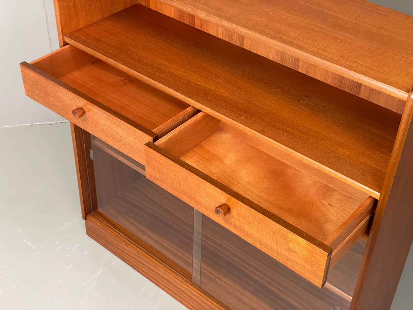 Vintage Nathan Shelving Unit Glazed Drawers 1970s Retro EB12203