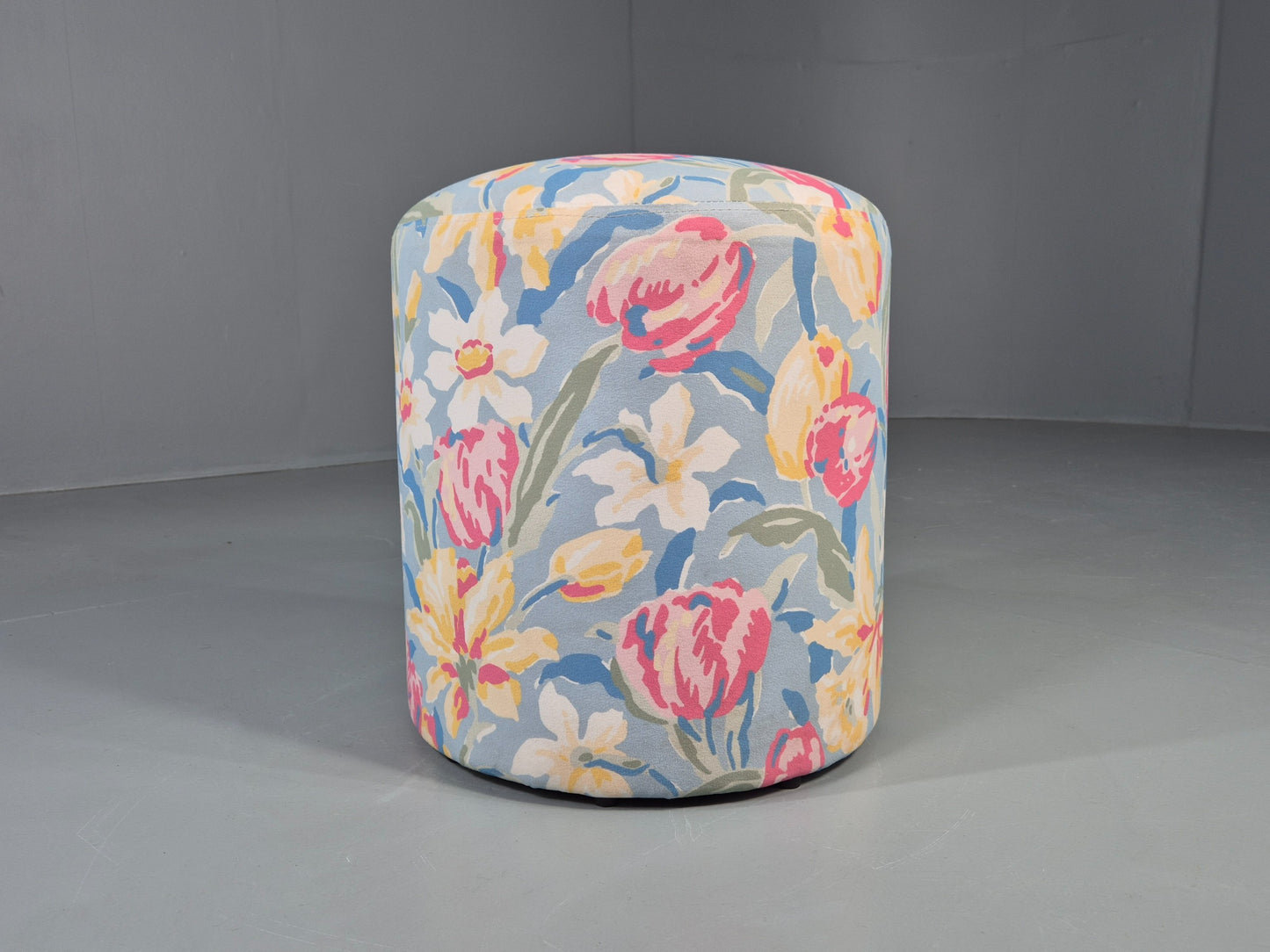 Vintage Pill Stool in Laura Ashley Tulips Material 1990s Vintage EB12535