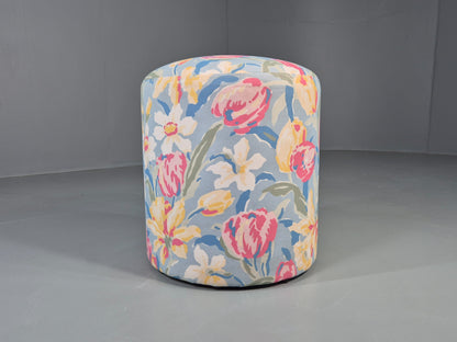 Vintage Pill Stool in Laura Ashley Tulips Material 1990s Vintage EB12535