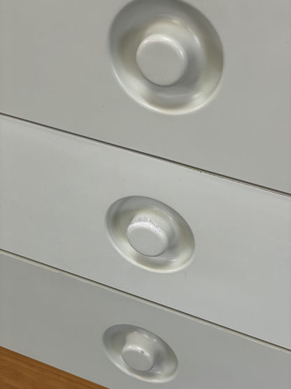 Vintage Chest Of Drawers By Stag White Retro 1980s Mid Century Oak Top EB12955