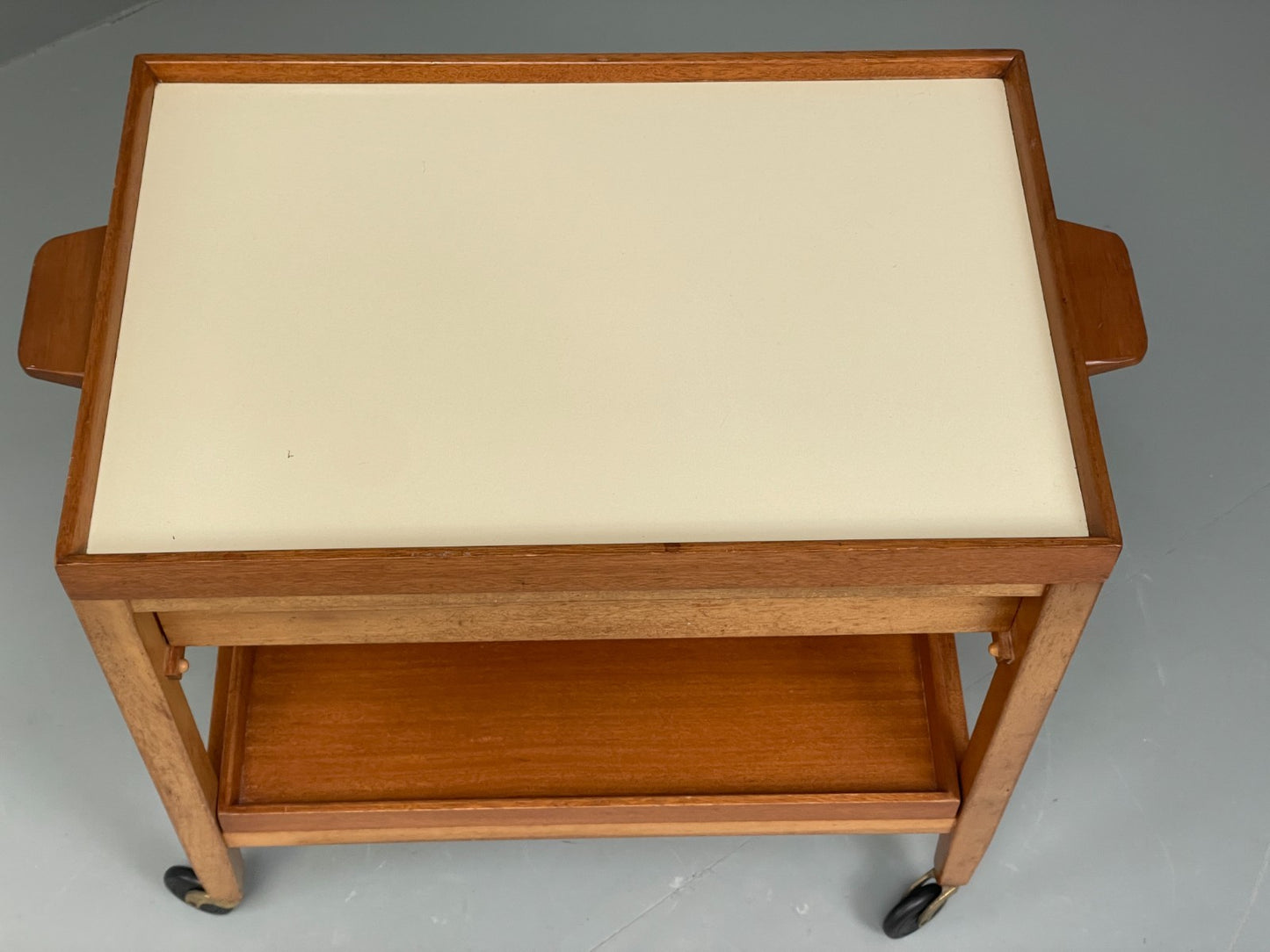 Vintage 1960s Serving Trolley Danish Formica Top Retro Adjustable EB11694 MWOO