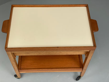 Vintage 1960s Serving Trolley Danish Formica Top Retro Adjustable EB11694 MWOO