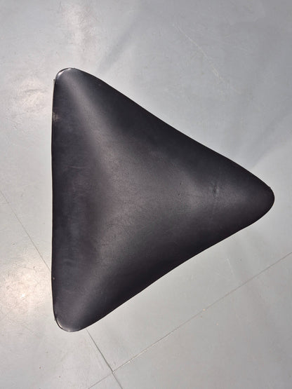 Vintage Danish Mid Century Footstool Triangular Black vinyl 1960s Retro EB12152
