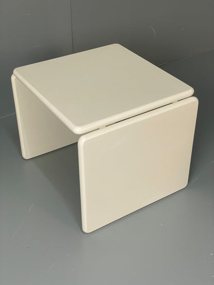 Vintage Nesting Tables White Retro Italian Side Tables 3 Curved EB12617