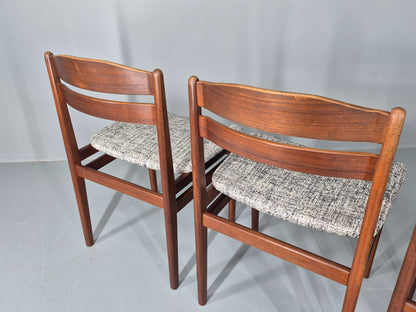 Set of four dining chairs with silver and deep blue seat pads EB11892