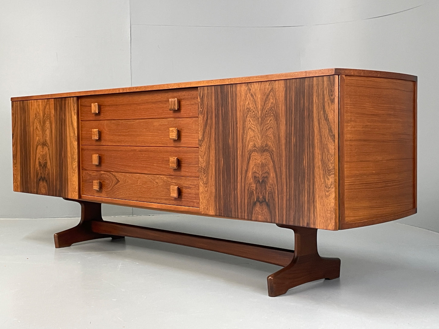 Vintage Teak Sideboard Vanson Mid Century 1960s Walnut Retro Shelving EB12881