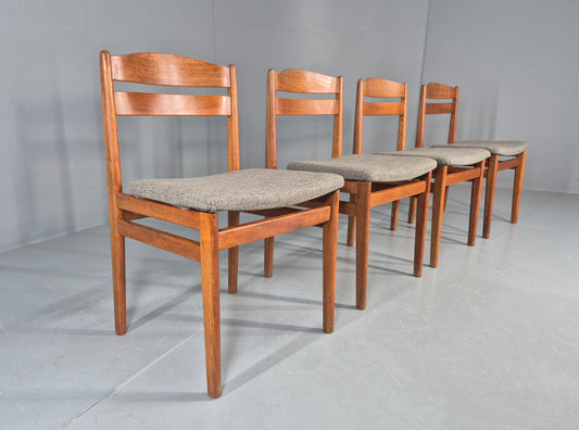 4 Vintage Danish Dining Chairs Teak Frames New Upholstery Boltinge 1970s EB12263