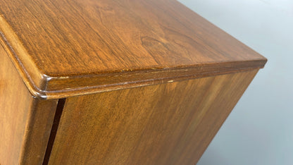 Vintage 1950s Walnut Tallboy Chest Of Drawers Danish Retro EB10830