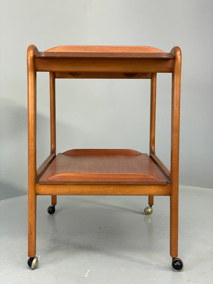 Vintage Teak Drinks Trolley 1960s Mid Century Beech On Castors Retro EB12505