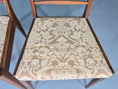 2 Vintage McIntosh Dining Chairs Teak frames Floral Upholstery 1960s EB12862