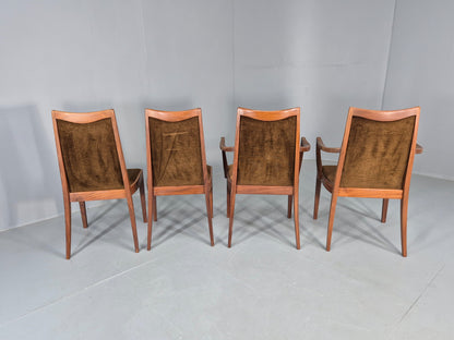 4 Vintage G Plan Dining Chairs Teak Frame Brown Dralon 70s Retro Fresco EB12185