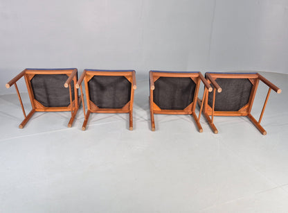 4 Mid Century Dining Chairs Teak Frame McIntosh 1970s Retro EB12161