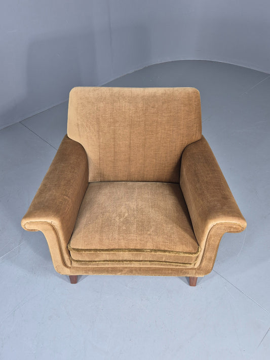 Vintage Mid Century Lounge Chair Danish Design 1960s Retro Low Back EB12682