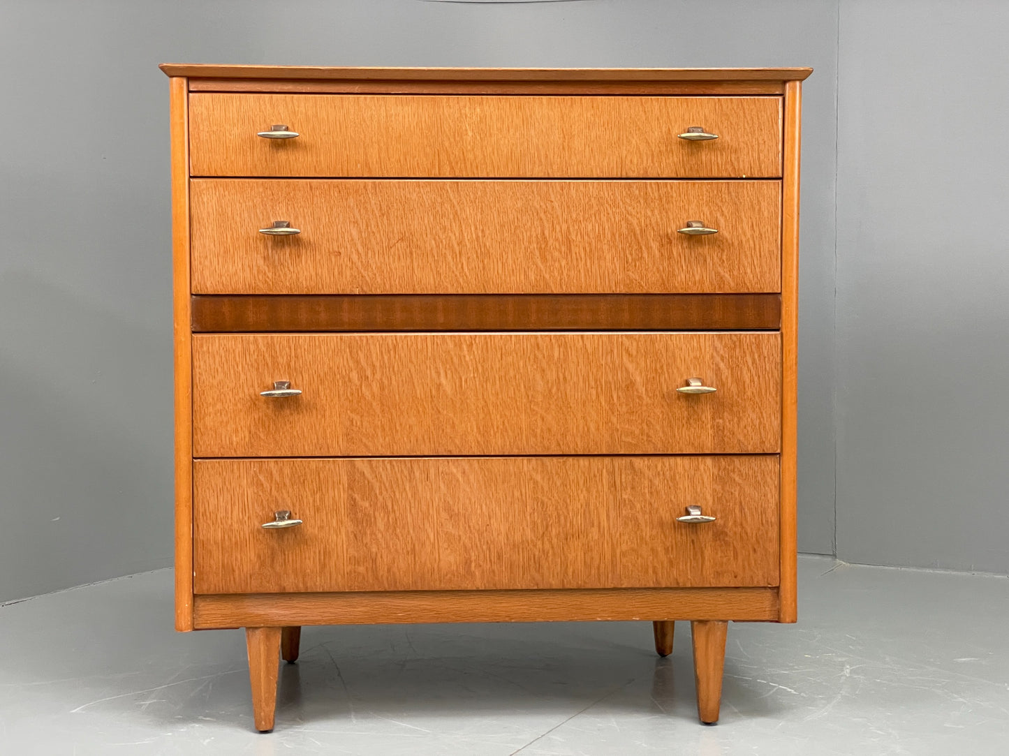 Vintage Chest Of Drawers 1960s By Lebus Oak Mid Century Retro EB12079