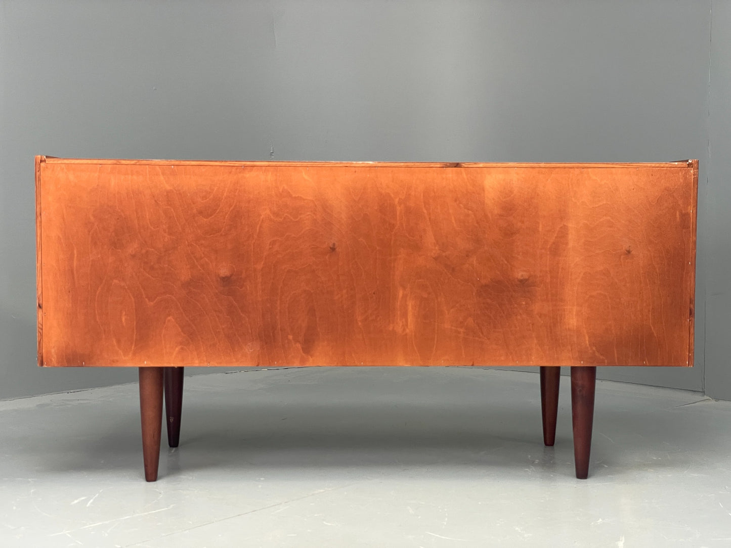Vintage Chest Of Drawers TV Unit Danish 1960s Mid Century Brass Darkwood EB12350
