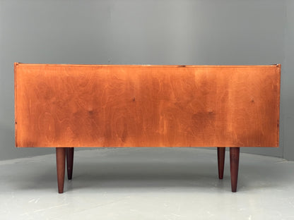 Vintage Chest Of Drawers TV Unit Danish 1960s Mid Century Brass Darkwood EB12350