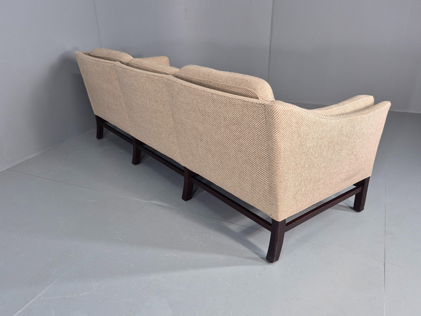 Vintage 3 Seater Sofa Danish Cream Wool Gunnar Grandt Retro MCM EB07792