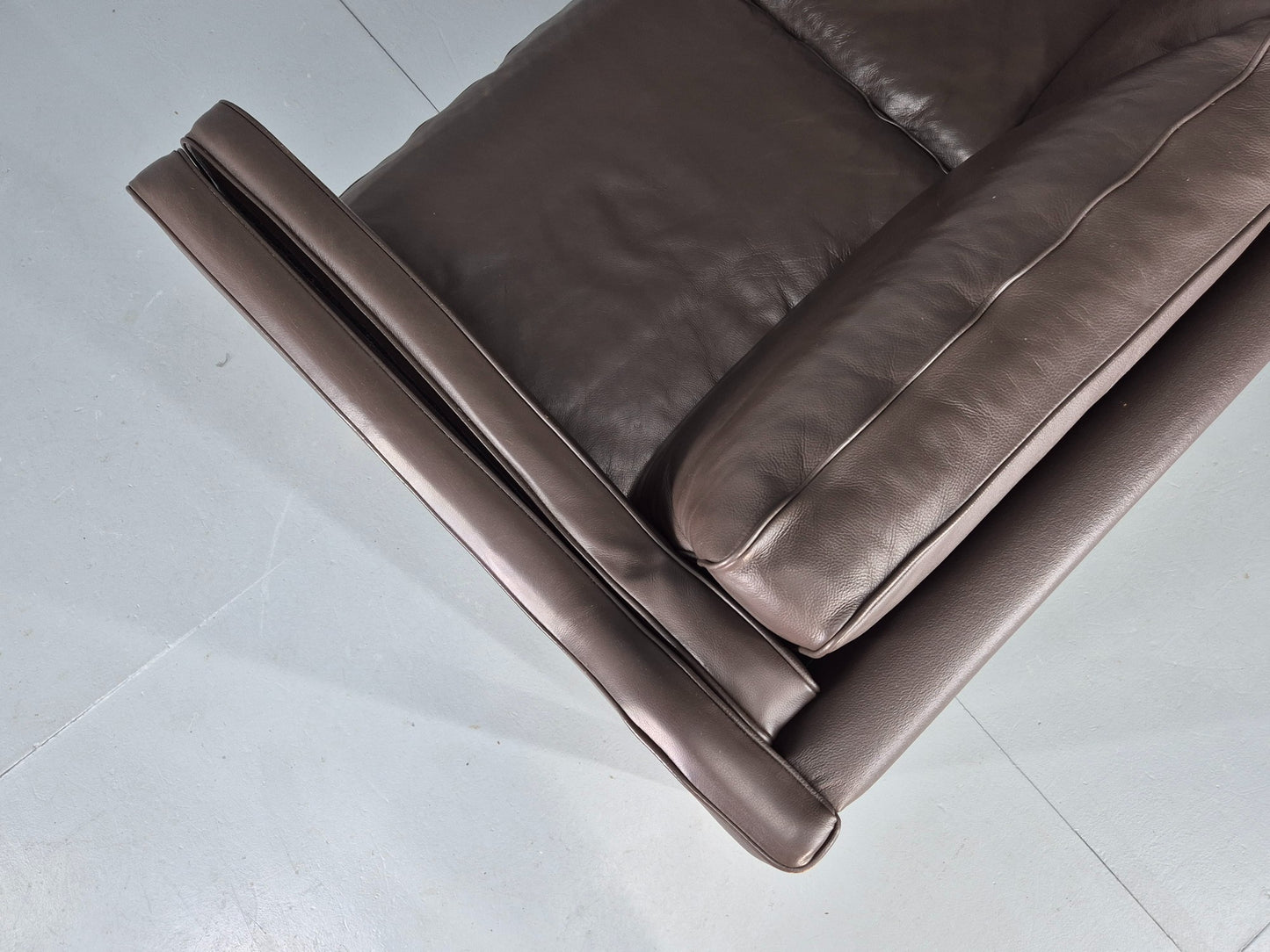 Vintage 2 Seater Sofa Danish Brown Leather 80s Retro MCM Mogensen Style EB12431