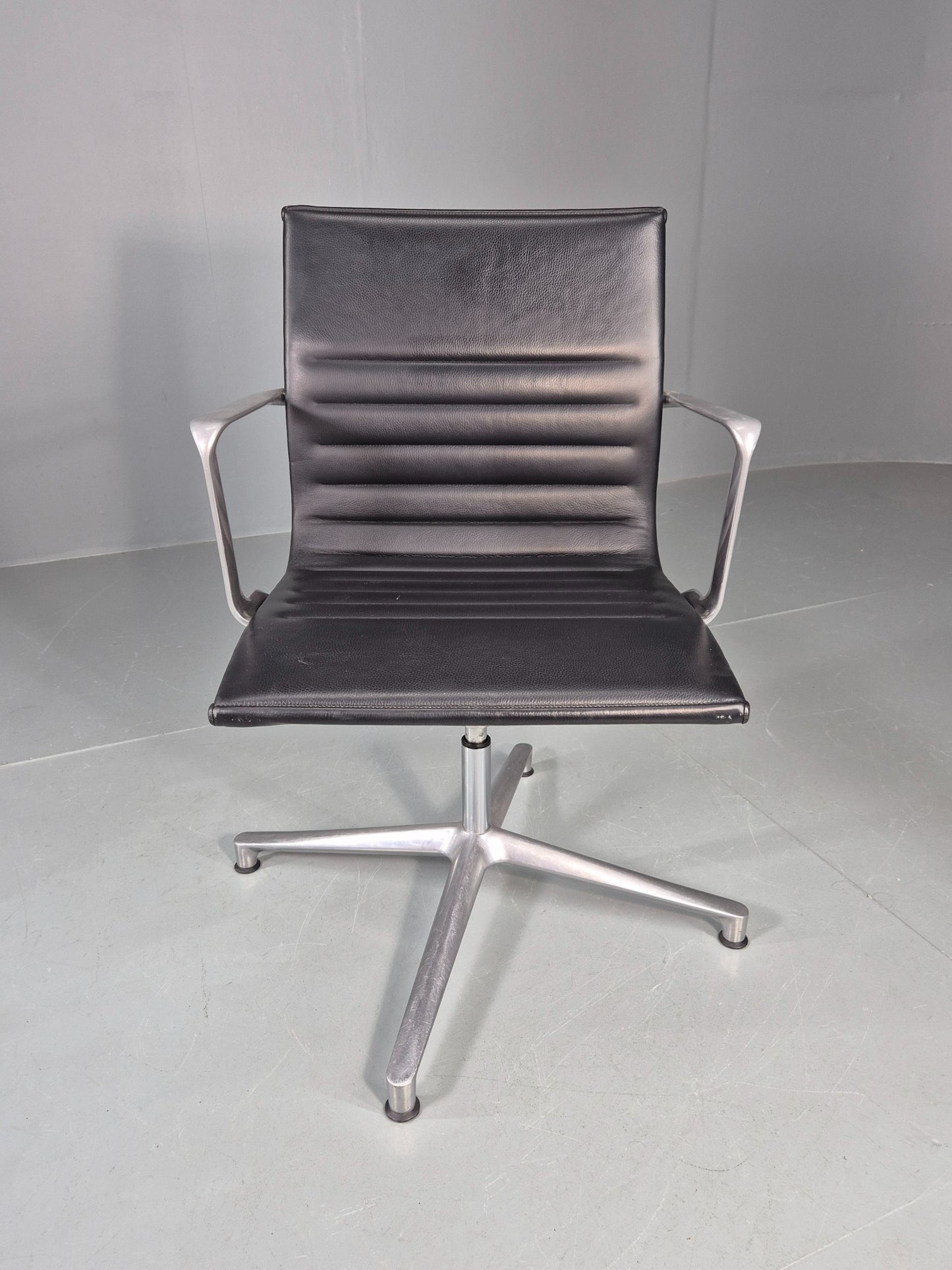Vintage ICF Eames Style Office Chair Leather and Aluminium EB12241