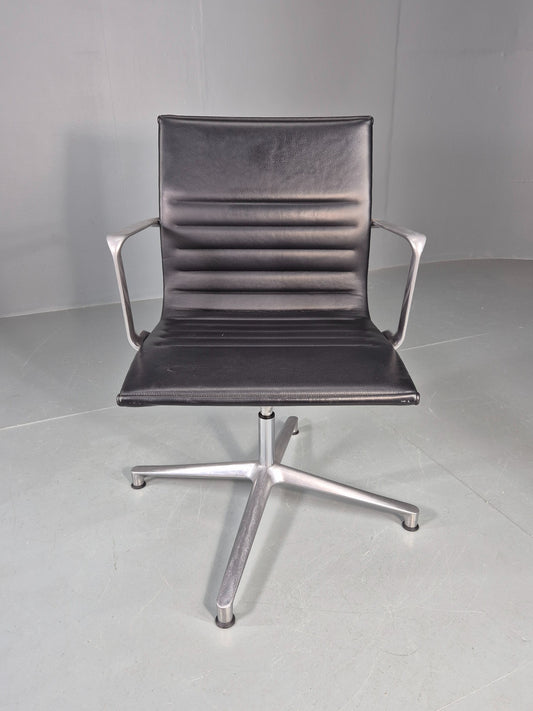 Vintage ICF Eames Style Office Chair Leather and Aluminium EB12241