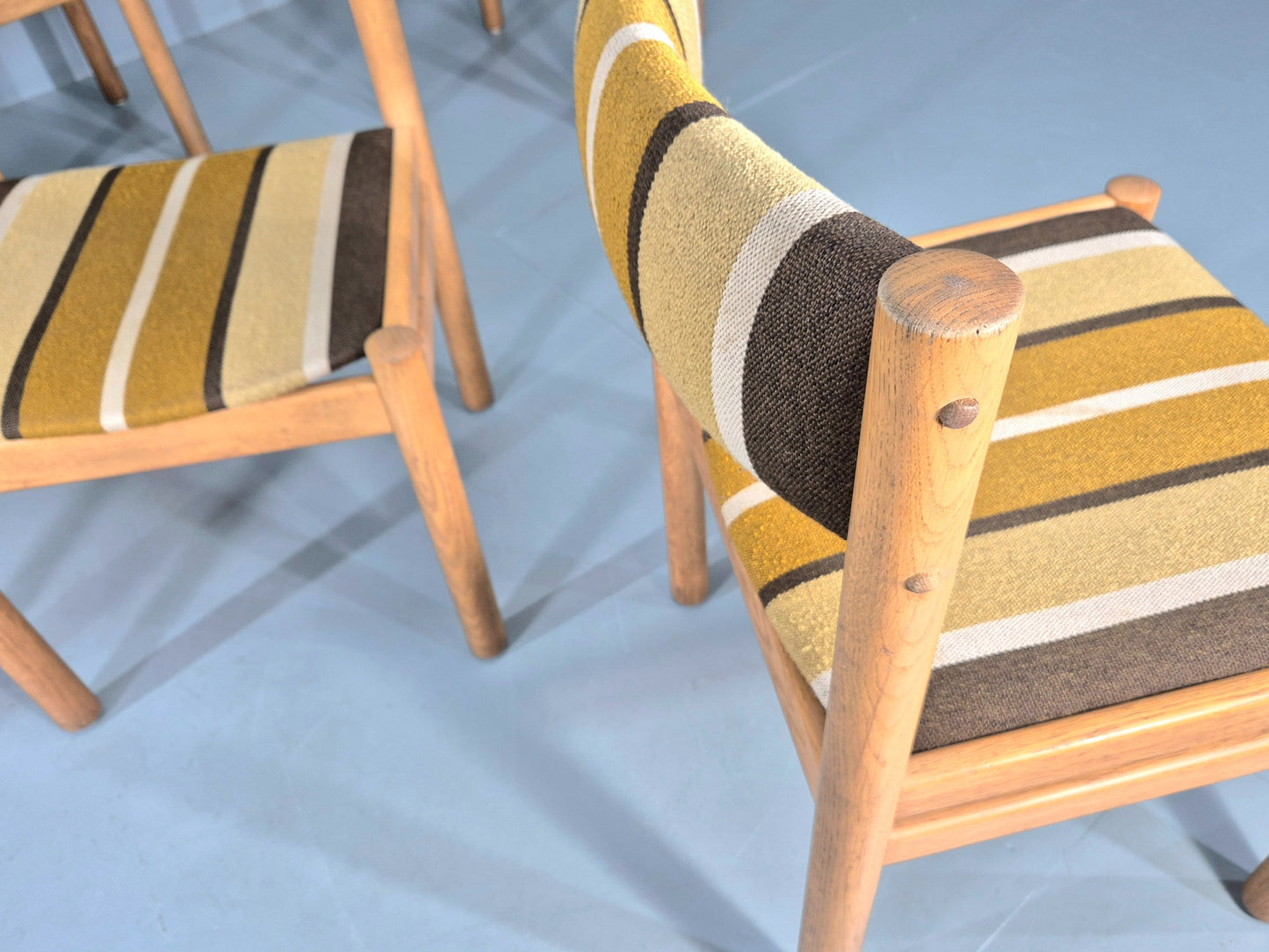 5 Vintage Mid Century Danish Dining Chairs Beech Oak 1970s Retro EB12150
