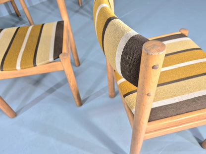 5 Vintage Mid Century Danish Dining Chairs Beech Oak 1970s Retro EB12150