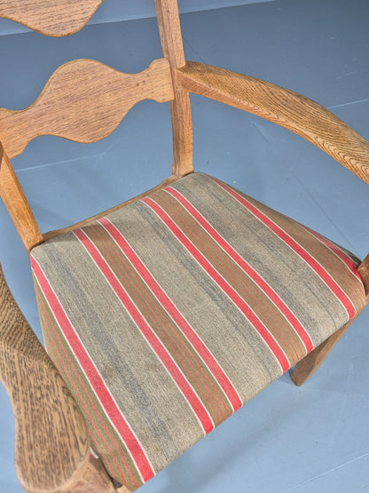 Vintage Henning Kjaernulf Elbow chair 1970s Oak Danish Retro Brutalist  Eb12533