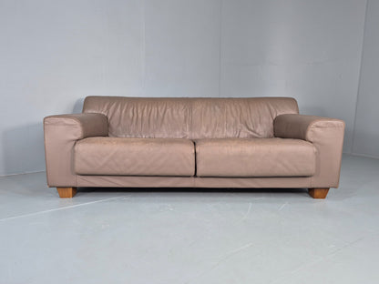 Vintage 2.5 Seater Sofa Taupe Leather Modern Design De Sede Style EB12477