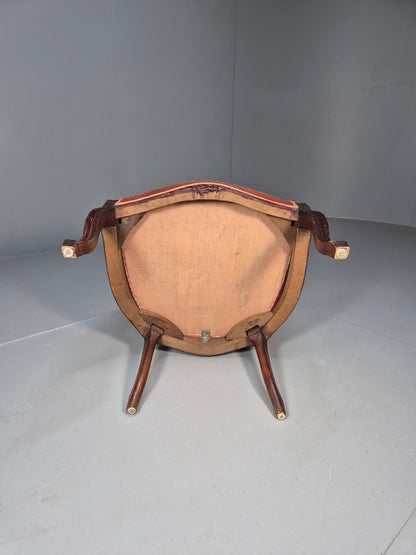 Vintage Danish Rococo Style Bergere Tub Chair 1950s Retro EB9611 VBER - UKDK FURNITURE