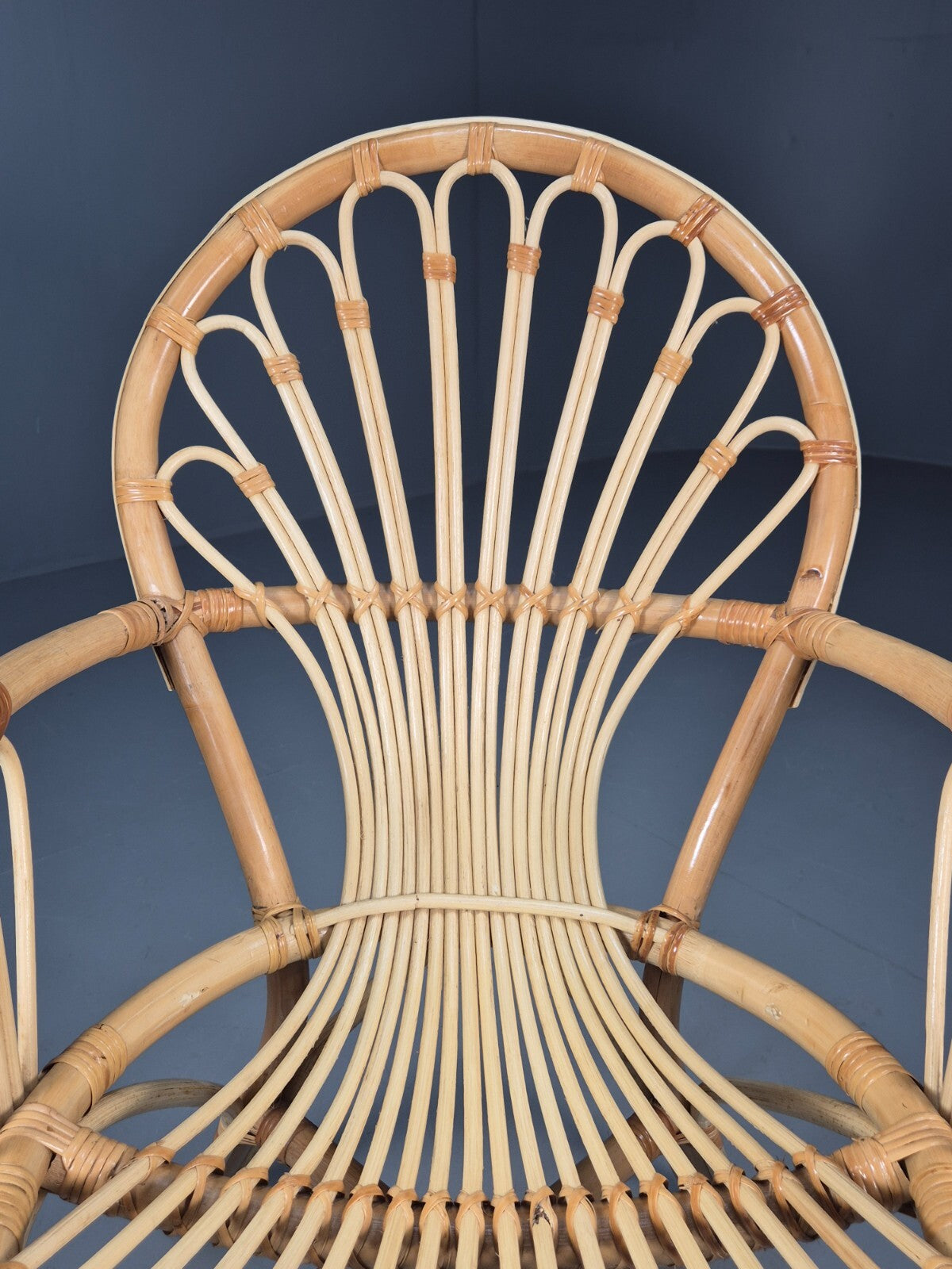 Vintage Cane Armchair 1970s Retro EB9687 VBER - UKDK FURNITURE